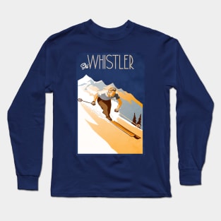 Retro vintage ski Whistler poster Long Sleeve T-Shirt